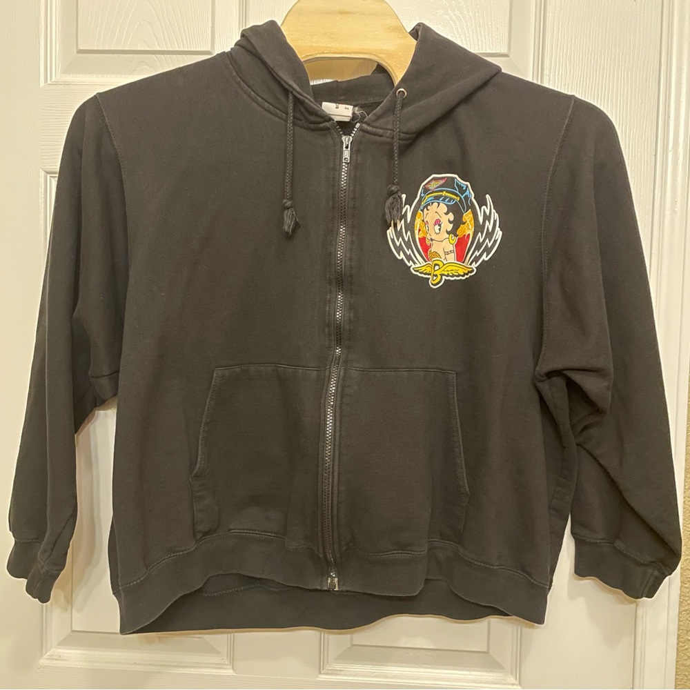 Vintage Betty Boop black Zip Up hoodie‎ size 3x